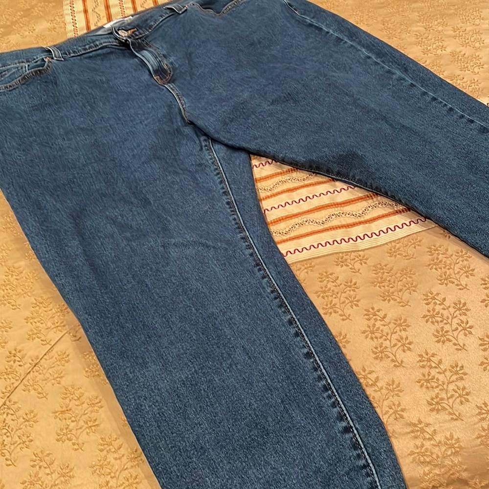 Denizen from Levi’s men’s jeans, dark blue, cotton blend, cuffed, W34